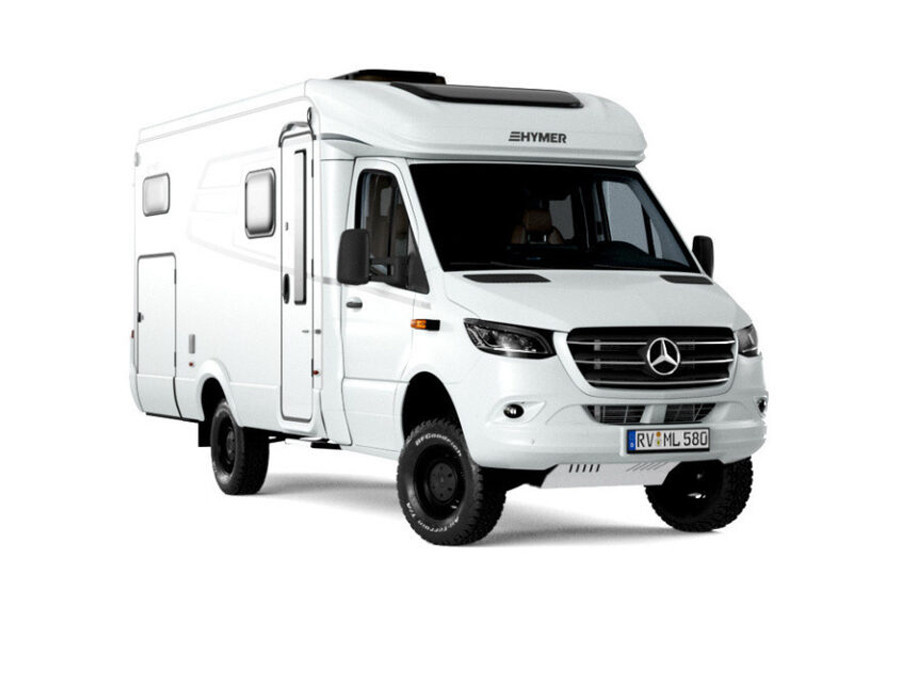White Hymer motorhome