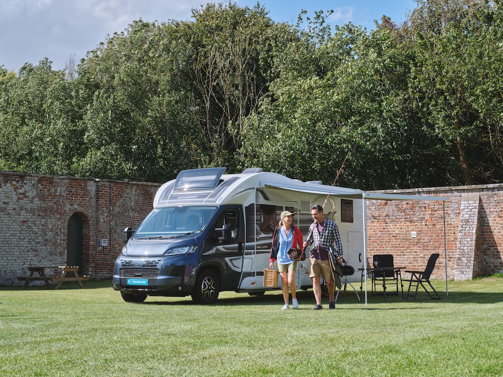 2026 Swift Escape Lifestyle Outside Awning Grass Resized